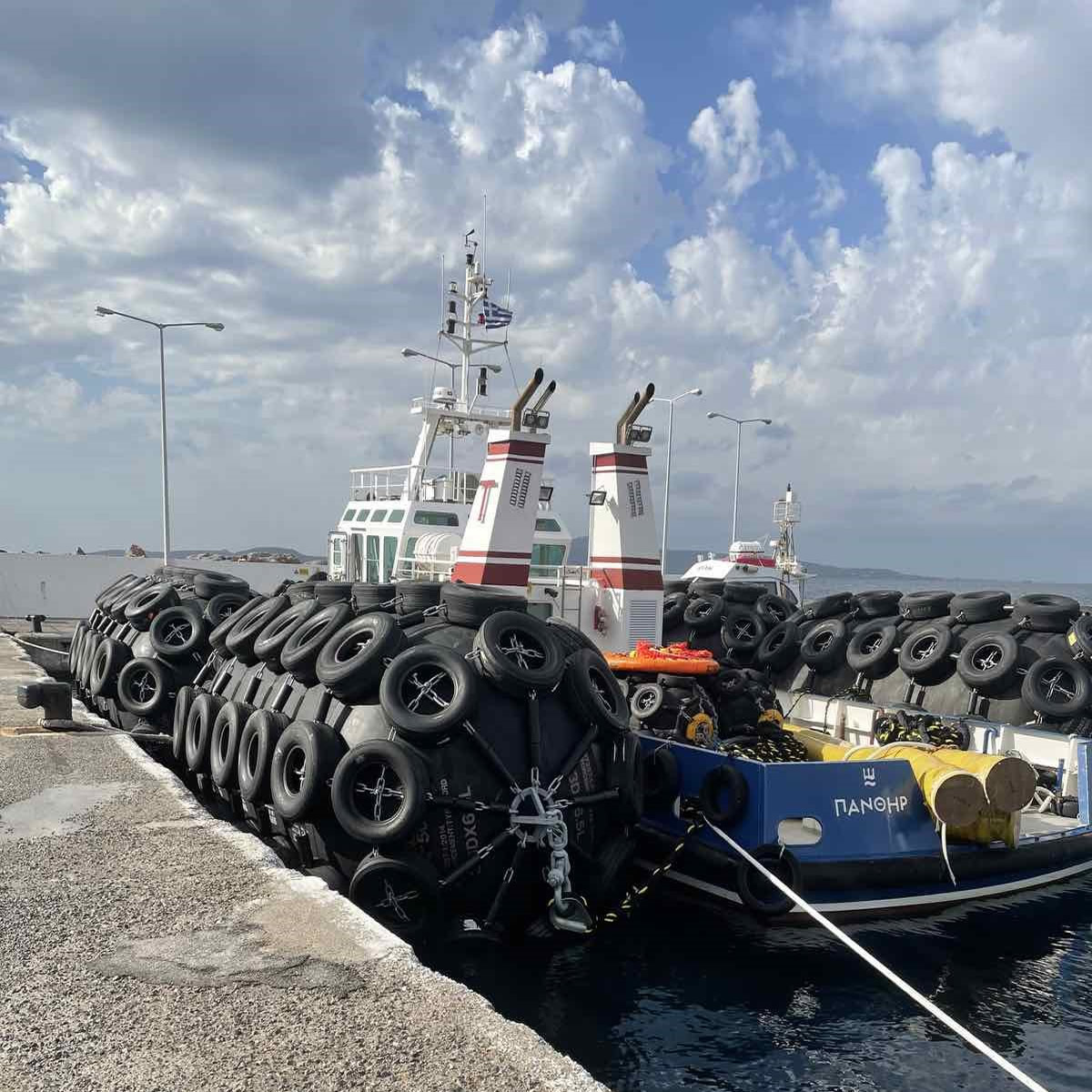 T/B PANTHER at Neopolis Port, in readiness to perform STS operation (fender deployment) Image